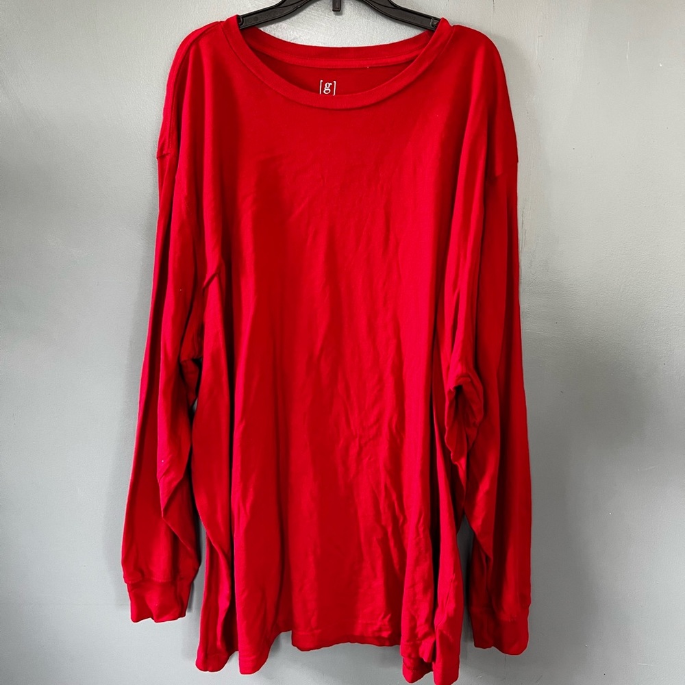 ❤️‍🔥 men’s 3XL, long sleeve red T-shirt